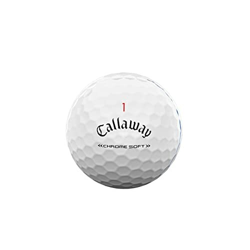 A Callaway golf ball with red and blue lines.