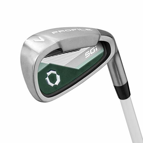 SGI golf club iron with silver and green design