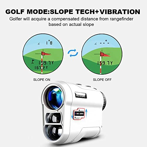 Golf rangefinder with slope technology and vibration feature