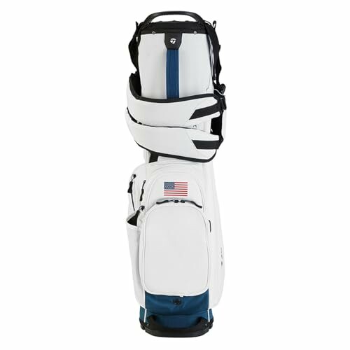 White golf bag with American flag patch