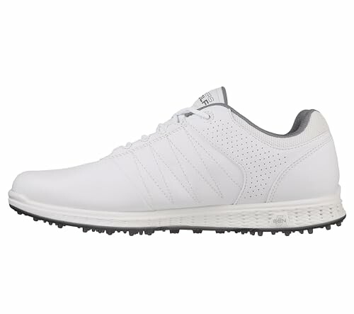 White golf shoe with textured sole