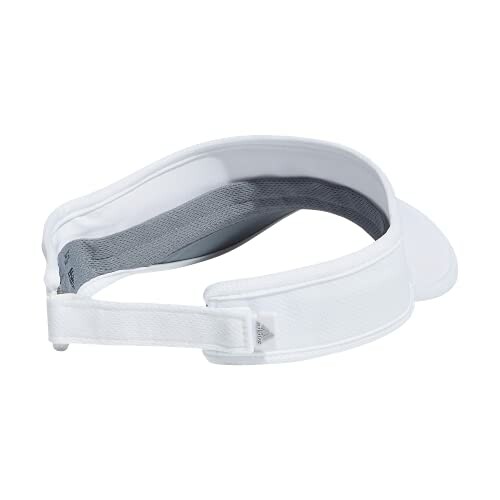 Back view of a white visor cap.